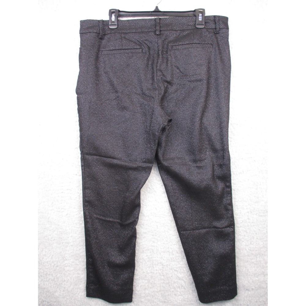 Liz Claiborne Women's Pants Size 12 Black Sparkle Textured Ankle Slim Tapered St - Picture 4 of 6
